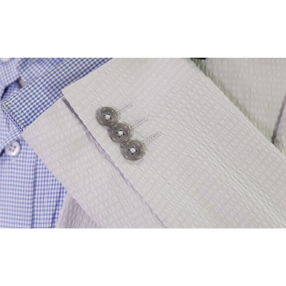 ASOS Light Putty Gray Seersucker Patch Pocket Slim Fit Blazer Jacket 38S - Picture 6 of 8